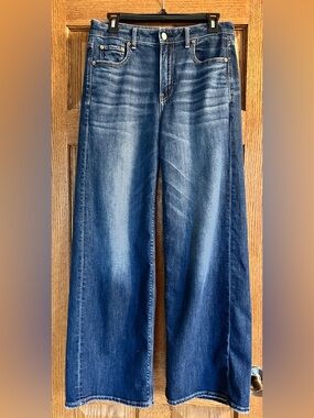 AE Dreamy Drape Stretch Super High-Waisted Baggy Wide-Leg Jean, 4R